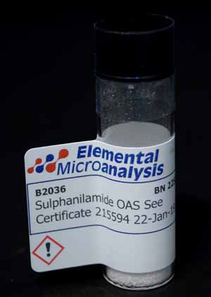 Sulphanilamide OAS See Certificate 450208 Expiry 16-Jul-29 1g